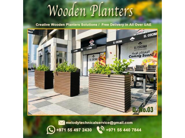 Wooden planter in Dubai | planter box in UAE | wooden flower pots - 1
