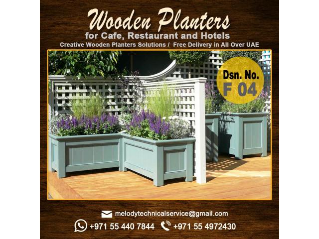 Wooden planter in Dubai | planter box in UAE | wooden flower pots - 2