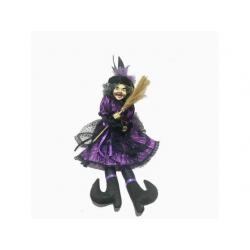 Halloween Darkness Sitting Witches 20cm With Broom Stick At AED 44.00