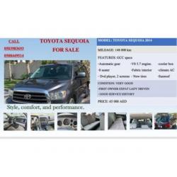 oyota sequoia 4X4, 2014, automatic, 148000 KM, Expat Lady Driven Car For Sale