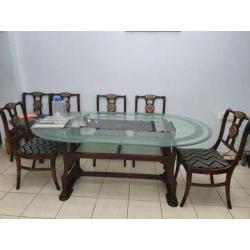 Glass Top Dining Table With 6 Chairs