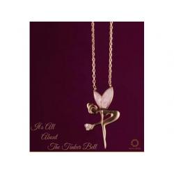 18K SOLID GOLD TINKER BELL NECKLACE WITH DIAMOND AND ENAMEL