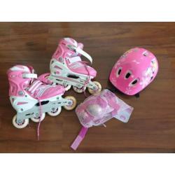 Skates with helmet and guards