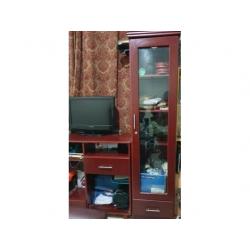 Wooden TV Trolley And Showcase